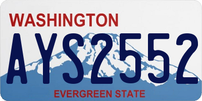WA license plate AYS2552