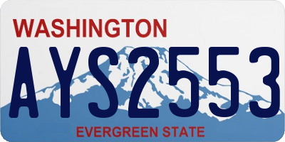 WA license plate AYS2553