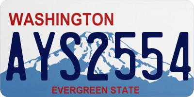 WA license plate AYS2554