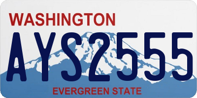 WA license plate AYS2555