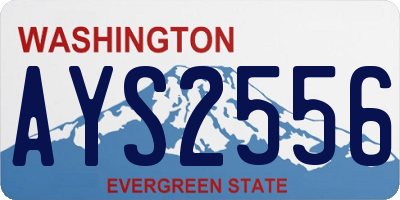 WA license plate AYS2556