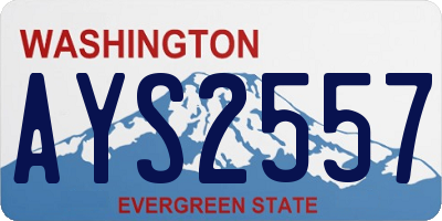 WA license plate AYS2557