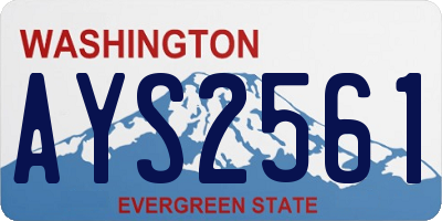 WA license plate AYS2561