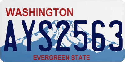 WA license plate AYS2563