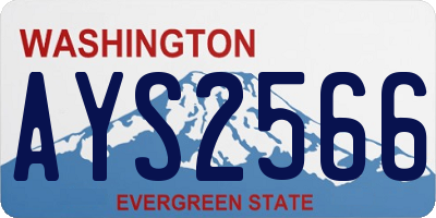 WA license plate AYS2566