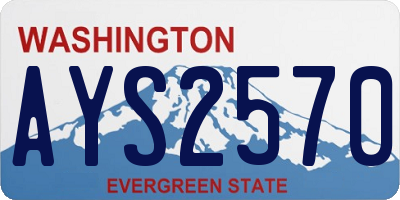 WA license plate AYS2570
