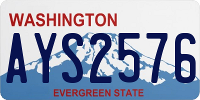WA license plate AYS2576