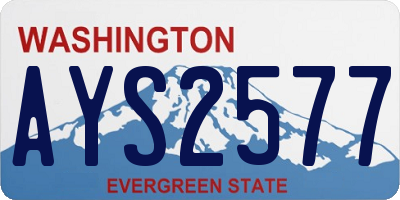 WA license plate AYS2577