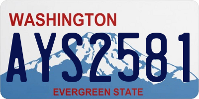 WA license plate AYS2581