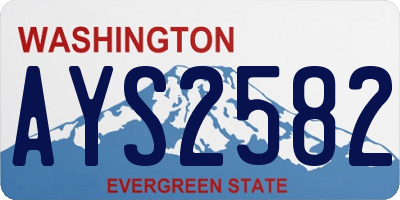 WA license plate AYS2582