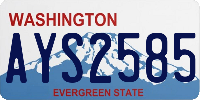 WA license plate AYS2585
