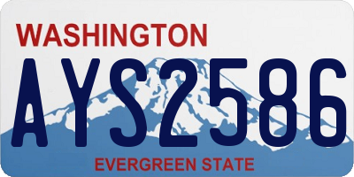 WA license plate AYS2586