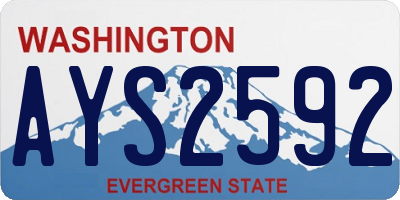 WA license plate AYS2592