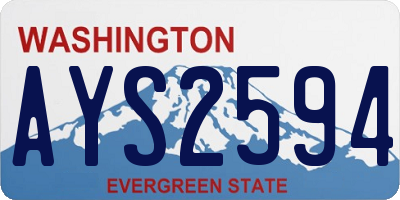 WA license plate AYS2594