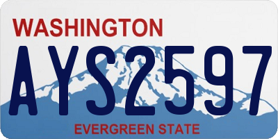 WA license plate AYS2597