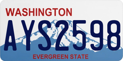 WA license plate AYS2598