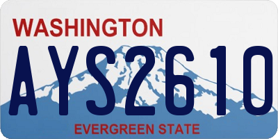 WA license plate AYS2610