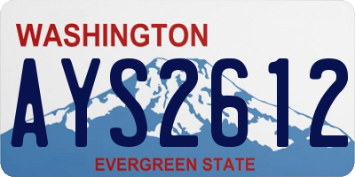 WA license plate AYS2612