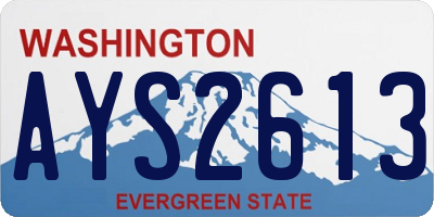 WA license plate AYS2613