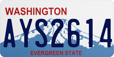 WA license plate AYS2614