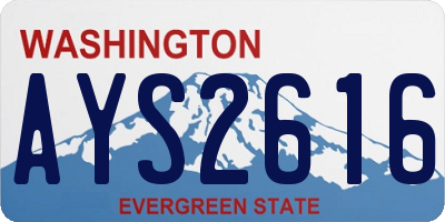 WA license plate AYS2616