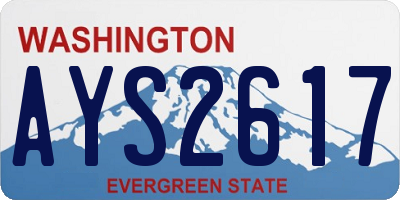 WA license plate AYS2617