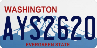 WA license plate AYS2620