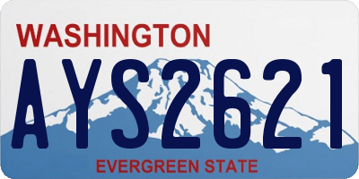 WA license plate AYS2621