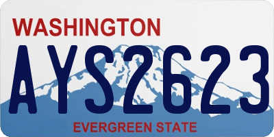 WA license plate AYS2623