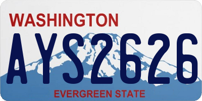 WA license plate AYS2626