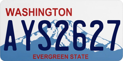 WA license plate AYS2627