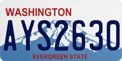 WA license plate AYS2630