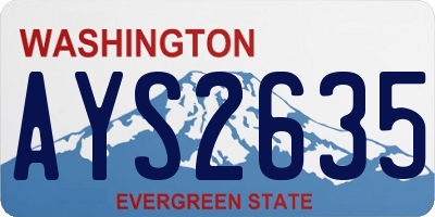 WA license plate AYS2635