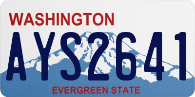 WA license plate AYS2641