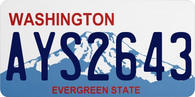 WA license plate AYS2643