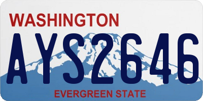 WA license plate AYS2646
