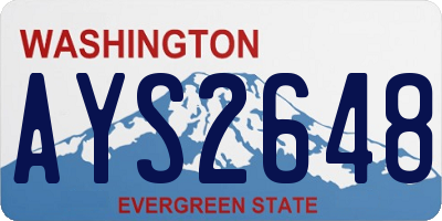 WA license plate AYS2648
