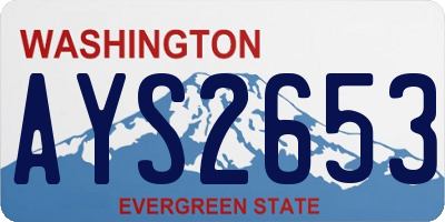 WA license plate AYS2653