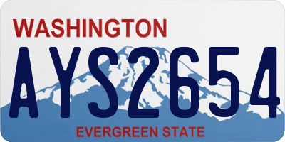 WA license plate AYS2654