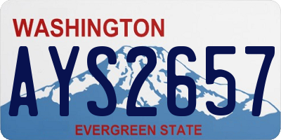 WA license plate AYS2657