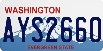 WA license plate AYS2660