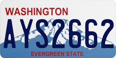 WA license plate AYS2662