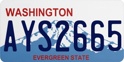 WA license plate AYS2665