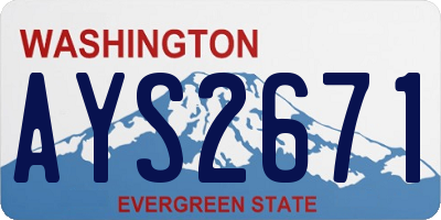 WA license plate AYS2671