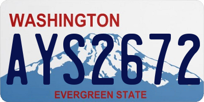 WA license plate AYS2672