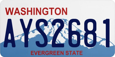 WA license plate AYS2681
