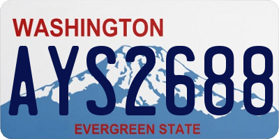 WA license plate AYS2688