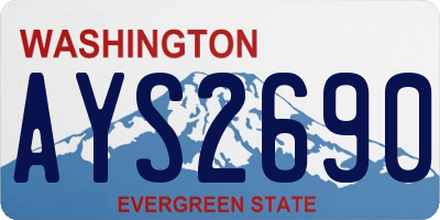 WA license plate AYS2690