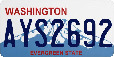 WA license plate AYS2692