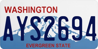 WA license plate AYS2694